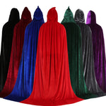 Hood Cloak Cosplay Medieval Long Cape Halloween Party Women Men Adult Long Mage Witchcraft Wicca Robe Conceal Gown Reenactment