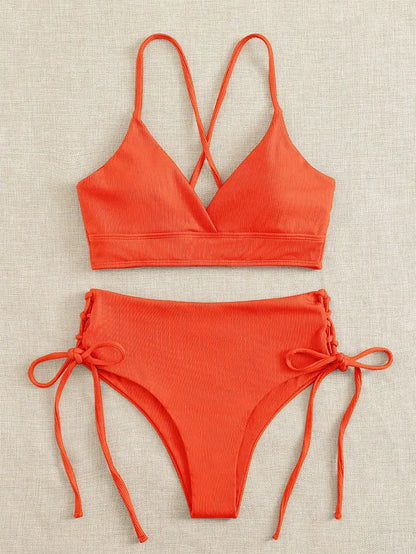 Cikini V-hals split bikiniset voor dames