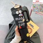 1000ML Thermal Water Bottle 32oz Large Capacity With Straw Stainless Steel Thermos Bottle Cold and Hot Thermos Cup