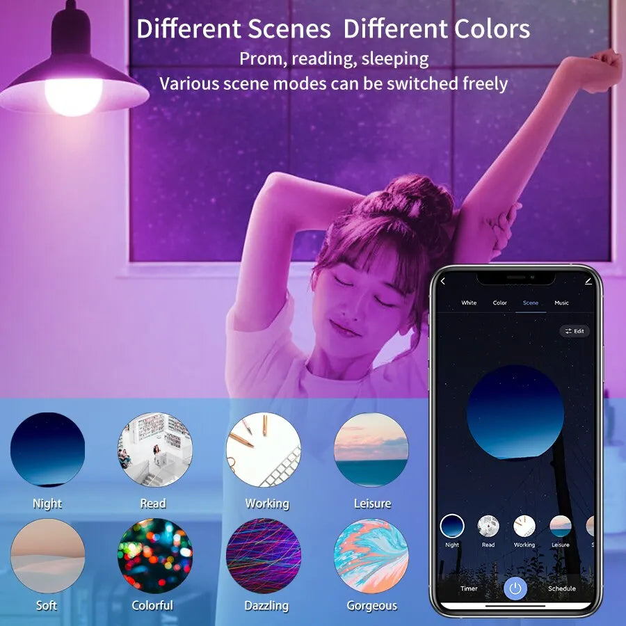Smart WiFi Led Bulb E27 RGB LED Light cozylife APP Dimmable Lightbulbs Works With Alexa Google Home Voice Control Magic LED Lamp