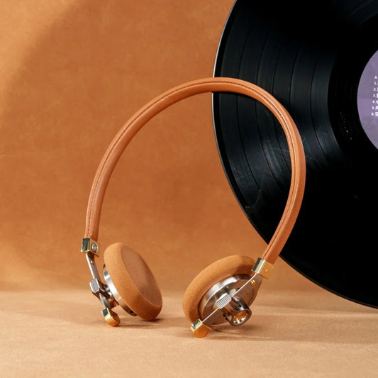 ROSESELSA Distant Mountain Retro Over Ear HiFi Headsets OOTD Vintage Metal Wired Headphones with MMCX 3.5mm Plug
