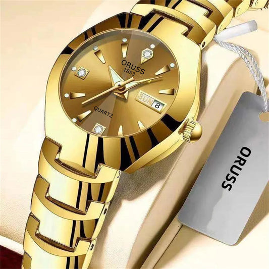 Gorgeous beautiful women's watch personality chic fashion all durable high-end atmosphere gentle trend double calendar durable c