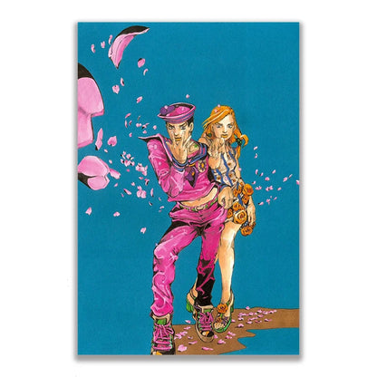 Anime JOJO Bizarre Adventure Retro Poster Canvas Wall Art Printing Waterproof Home Living Bed Room Bar Hallway Aesthetic Decor