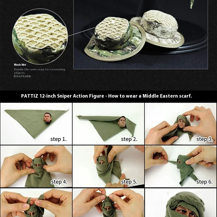 Jungle Sniper 1/6 Soldier Model - Joint Movable Special Forces Doll Handmade Military Action Figure Tactical Collectible Toy