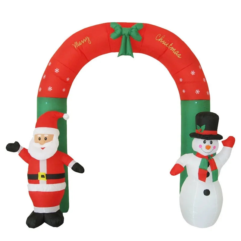 2.4m Christmas Scene Decorations Santa Claus Snowman Inflatable Arch Venue Arrangement Props