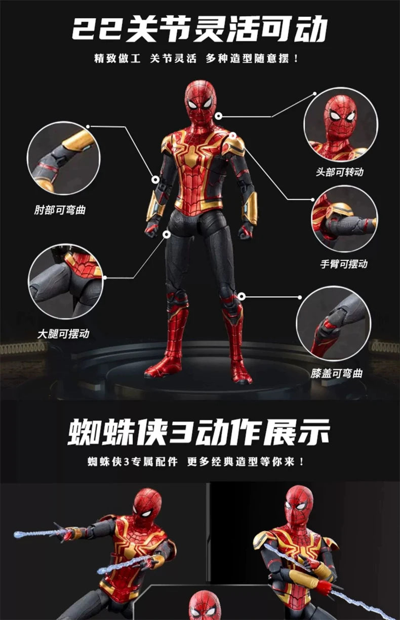 ZD Toy Spider Man No Way Home Marvel legends 1/10 Peter Parker Gold Black Red Model Action Figure Adult Collectible Toy