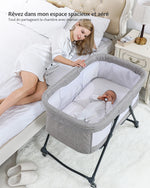 Baby Reisbed met Matras & Stille Wielen – Omvormbare Schommelwieg