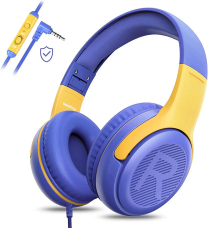 1/2/3Pcs AWATRUE AT2 Kids Headphones Wired Toddler Headsets with Mic Over-Ear Headphone Foldable on-Ear Design for PC,Laptop