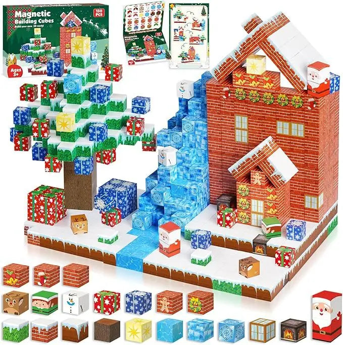 2025 NEW Magnetic Blocks Game Mine Magnet Worlds DIY Toys For Boys Girls STEM Montessori Sensory Cubes Game Toys Christmas Gifts