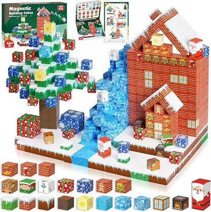 2025 NEW Magnetic Blocks Game Mine Magnet Worlds DIY Toys For Boys Girls STEM Montessori Sensory Cubes Game Toys Christmas Gifts