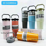 20oz/30oz Thermal Water Bottle With Straw Stainless Steel Car Coffee Mug Keeps Cold and Heat Thermal Mug Tumbler Vacuum Flasks