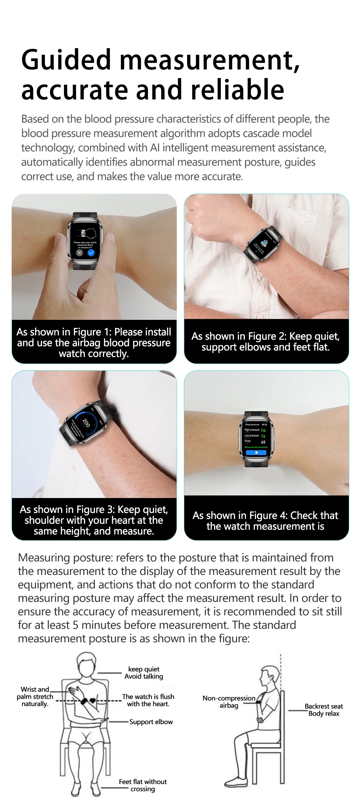 2025 AI Diagosis ECG Health Smart Watch Men Blood Pressure Lipid Uric Acid NFC Air Pump Airbag Health Smartwatches Women For IOS