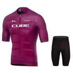 Cube Cycling Jersey Set – Men’s Summer Short Sleeve Bike Shirt & Padded Bib Shorts, Road & MTB Bicycle Clothing Maillot Ciclismo