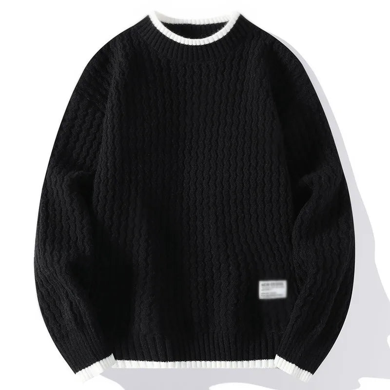 New Autumn Winter Mens Mock Neck Sweaters Knitted Pullovers Fashion Casual Knitwear Men Youthful Vitality Sweater Pullover Man