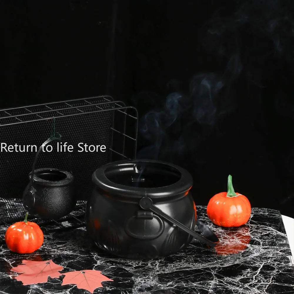 Plastic Halloween Decoration Mist Smoke Fog Skull Jar Party Prop Witch Barrels Halloween Cauldron