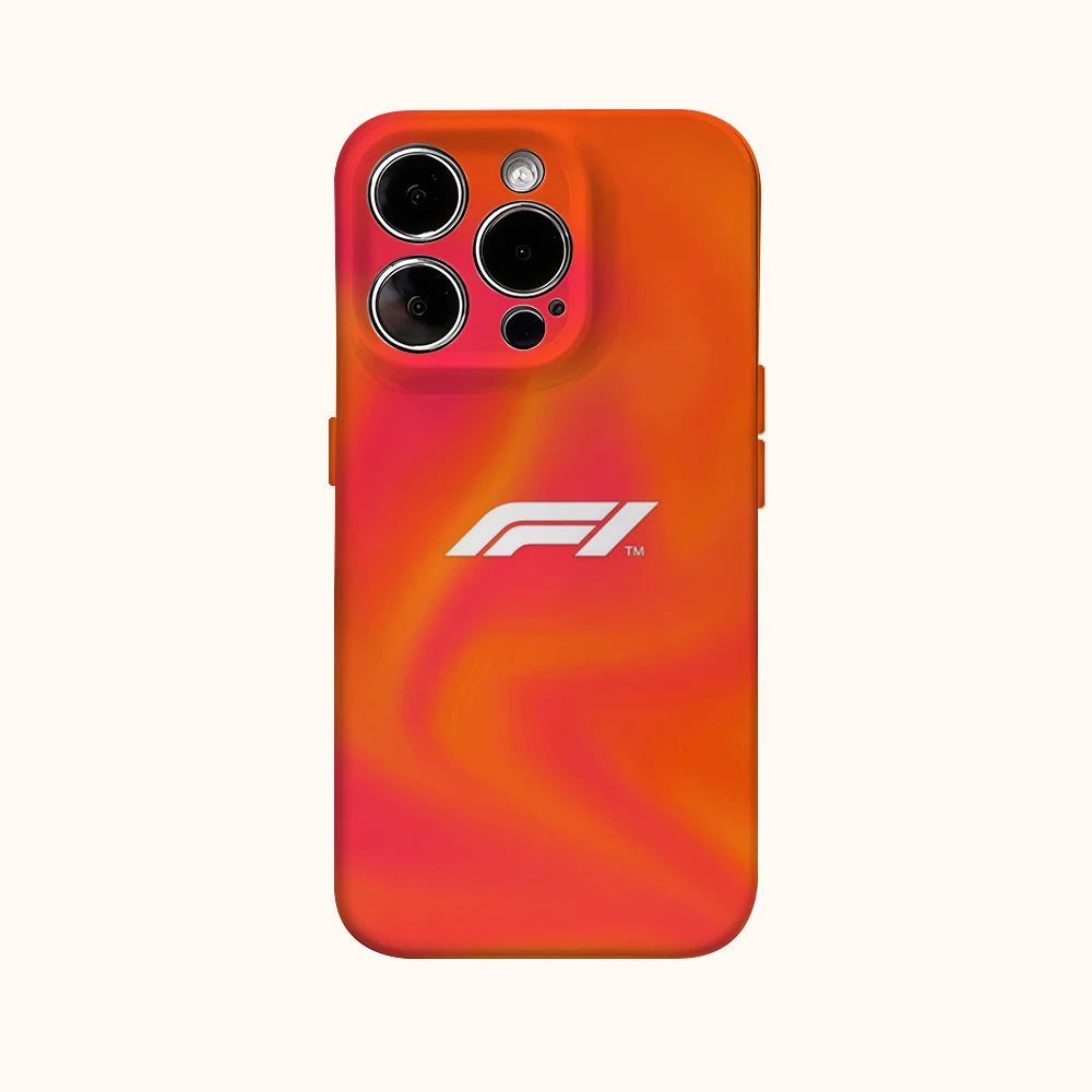 Orange F1 Racing Car Phone Case for IPhone 16 15 14 13 12 11 X XS XR XSMAX 7 8 Pro Max Plus Double-layer Back Cover