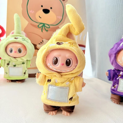 Labubu Doll Clothes Penguin Shark Bee Dinosaur Onesie - Cute Animal Jumpsuit for 17cm Pullip Blythe OB11 BJD