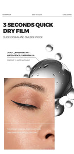 1/2 PCS Black Quick-Dry Eyeliner Pencil - 24H Lasting Smooth Matte Waterproof Anti-Smudge Liquid Eyeliner Makeup for Eyes