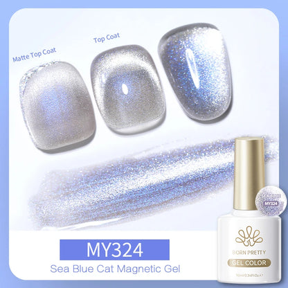 BORN PRETTY 10ml Silver Water Light Cat Magnetic Gel Nail Polish Nail Supplies Vernis Semi Permanent Gel for Fall Winter Nails