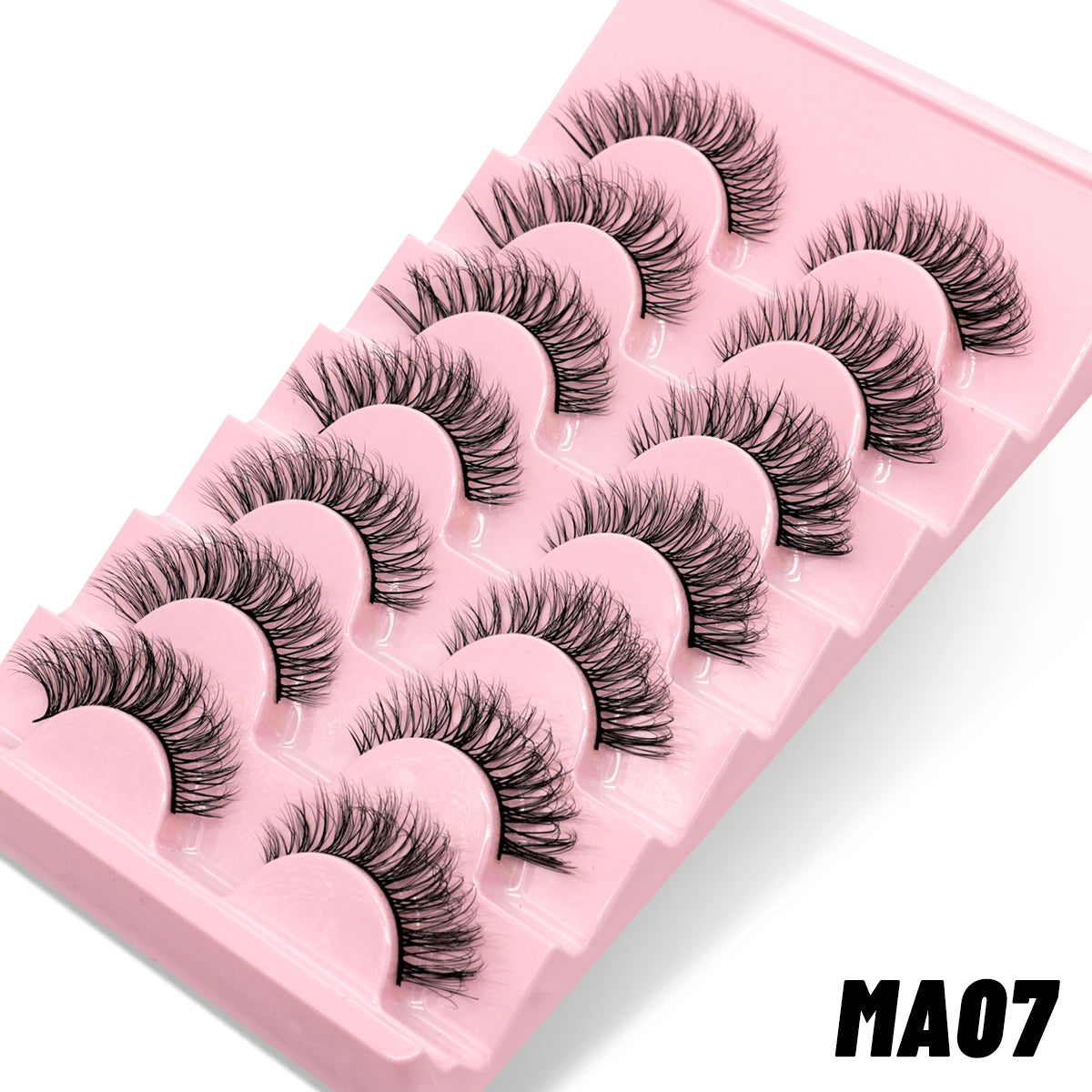 GROINNEYA 5/7 pairs Eyelashes 3D Natural False Lashes Fluffy Soft Cross Manga Lashes Wispy Natural Eyelash Extension Makeup