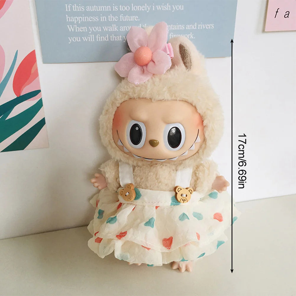Clothes only 17cm Doll Clothes accessories for Ropa Labubu V1 V2 V3 Outfit Time to chill doll clothes