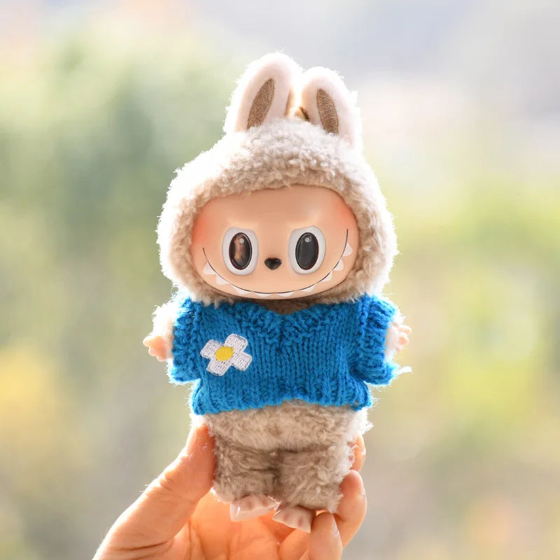 17cm Cute Mini Plush Doll'S Clothes Outfit Accessories For Korea Kpop Exo Labubu Idol Dolls Sweater Clothing DIY Kids Girl Gift