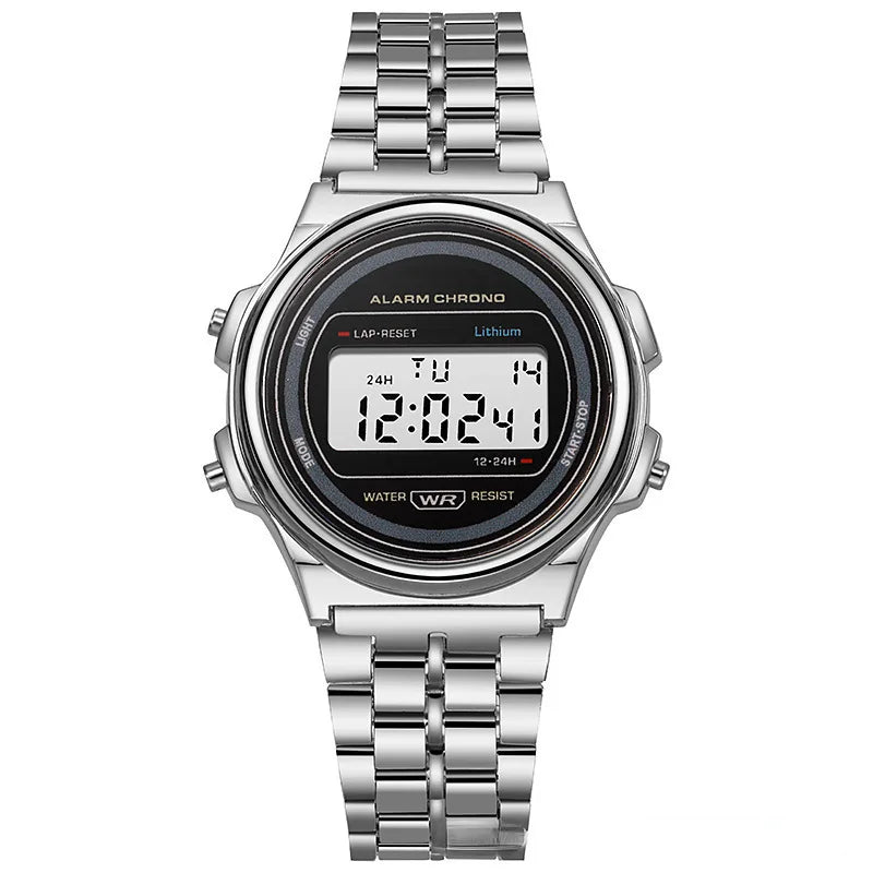 Retro Square Electronic Watches Digital Display Women Men Watch Rose Gold Silver Luxury Ladies Wristwatches Relojes Para Mujer