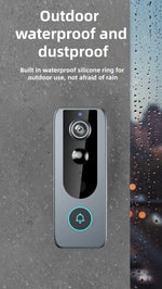 Wireless Doorbell Camera with Solar Cover 1080P Video Intercom Motion Detect Night Vision Waterproof Outdoor Smart Doorbell Wifi