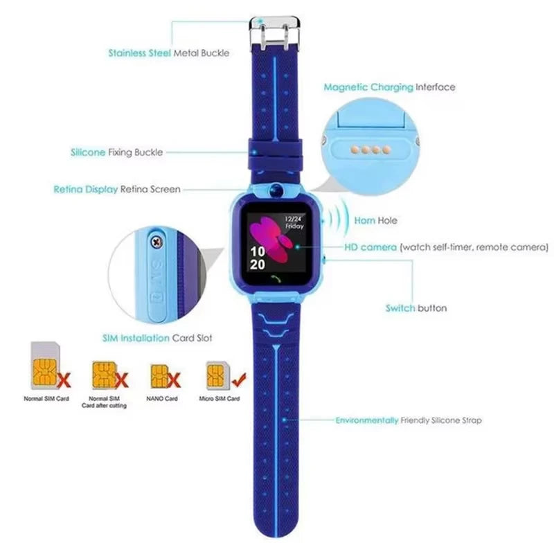 OPPO Kids Smart Watch SOS GPS Location Tracke Sim Card Call Child SmartWatch Camera Waterproof Watch Gift For Ios Android 2026