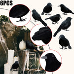 6-18Pcs Halloween Crow Decors Fake Crow Decors Artificial Crows Black Feather Crows Lifelike Ravens Halloween Party Decoration