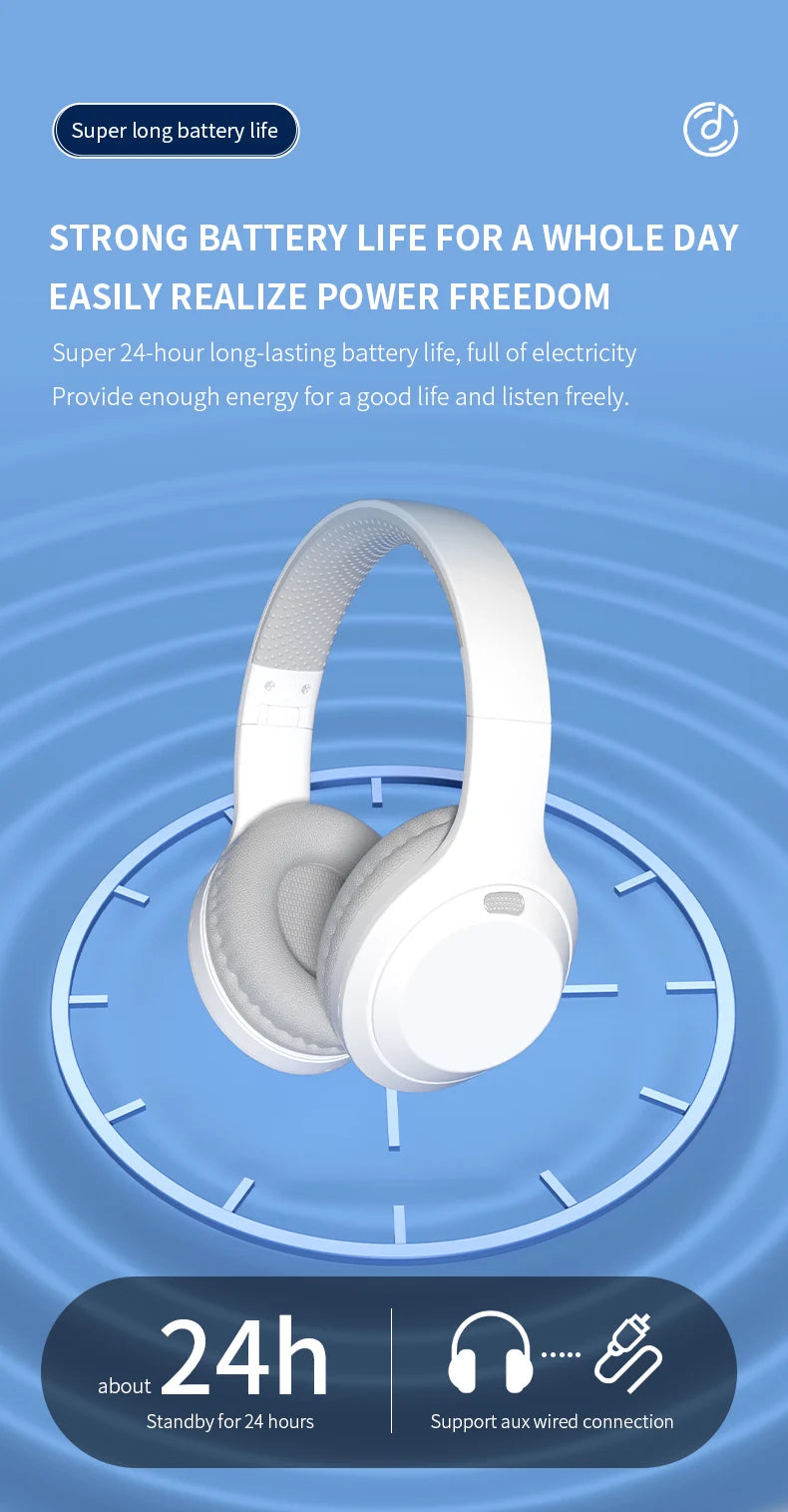 Xiaomi 5W Wireless Headphones Bluetooth 5.3 Earphones Foldable Earbuds 40mm Driver Game Music Over Ear Stereo Headset With Mic
