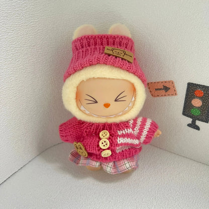 6.7inch labubu Clothing Accessories Set Hat + Clothes + (pants or skirt) Doll Clothes Suitable for Fashion Plush Dolls shoes