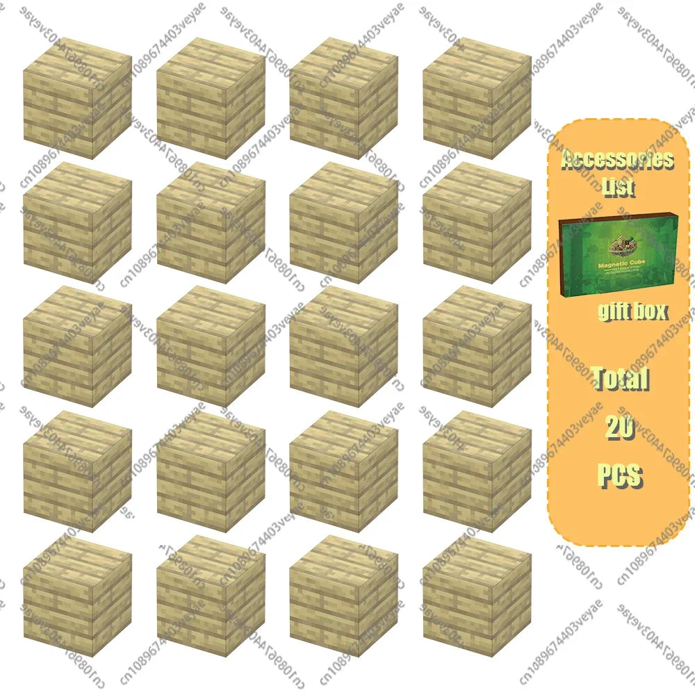 Magnetic Building Blocks Mine World Magnet Cube Set for Boy Girl Kid Age 3+ DIY Model Children Stem STEM Sensory Toy Gift