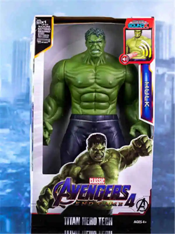 Action Toy 30cm Marvel Avengers Toy Thanos Hulk Spiderman Iron Man Captain America Thor Black Panther With Sound And Light