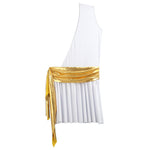 Mens Ancient Greek God Toga Gladiator Costumes Roman Emperor One Shoulder Sleeveless Robe Halloween Medieval Warrior Outfits