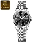 POEDAGAR Fashion Ladies Watch Waterproof Luminous Date Week Watch for Woman High Quality Stainless Steel Women's Quartz Watches