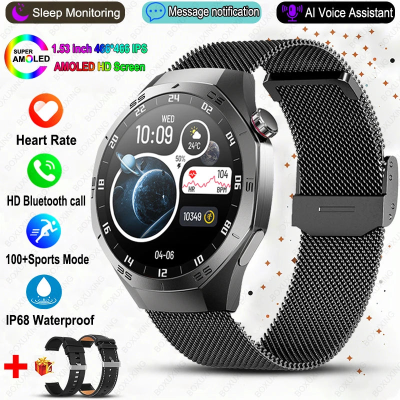 For HUAWEI GT5 Pro Smartwatch Men 360*360 HD AMOLED Screen GPS Motion Track Heart Rate Bluetooth Call IP68 Waterproof Smartwatch