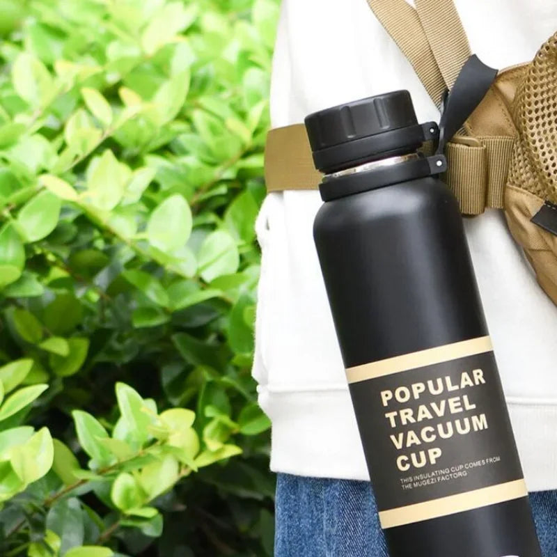 650ML 850ML 1100ML Thermos Double Stainless Steel Sport Vacuum Flask Outdoor Climbing Fitness Thermal Bottle Tea Insulation Cup