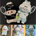 Cute Labubus Bunny Doll alo Accessories with Knitted Clothes Labu  bu Tennis Sports Set Sweater for Toy Collectors Clothes
