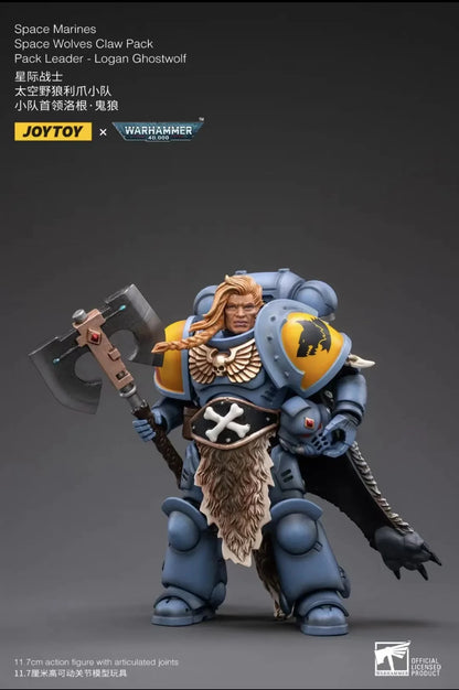 1/18 JOYTOY Actionfigur – Warhammer 40K Horus Heresy Space Wolves Logan Ghostwolf Mecha Modell