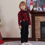 Baby Christmas Outfit Boy Kids Gentleman Formal Suit Toddler Suspenders Clothing Set Infant Party Dress Shirt