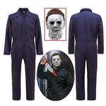 Michael Myers Costume Mask Cosplay Halloween Jumpsuit Outfits Horror Bloody Killer Carnival Party Costume for Adult Men