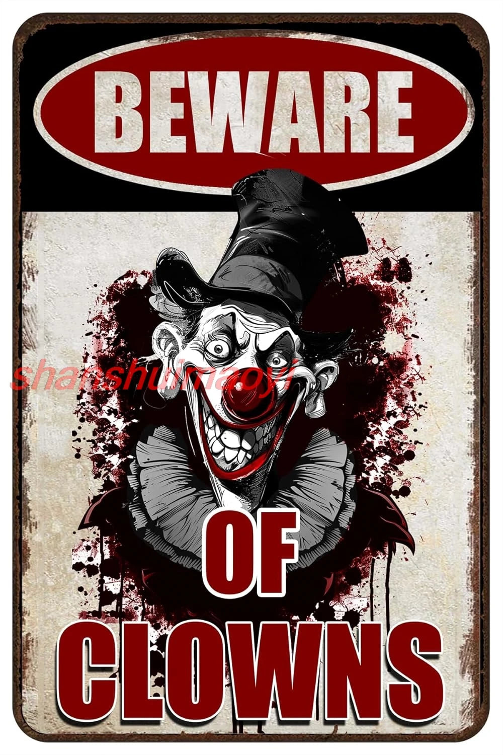 Halloween Signs Clown Decorations Creepy Stuff Scary Clown Decor For Circus Yard Warning Metal Sign Beware Of Clowns 12x8 In