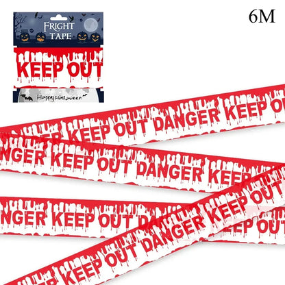 Halloween Warning Tape Signs Banner Halloween Props Window Prop Party Danger Warning Line Halloween Party Decoration Supplies