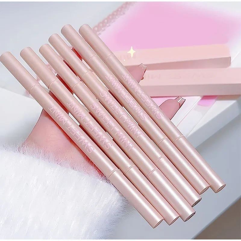 Sweetmint Mulitfuntiona Double Ended Lying Silkworm Pencil Highlighter Makeup Pen Nude Liquid Contour Liner Eye Brightener Stick