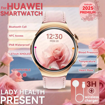 2025For HUAWEI Smart Watch Women GPS Trajectory Heart Rate Blood Pressure NFC Bluetooth Call 1.27inch AMLOED Smartwatches Ladies