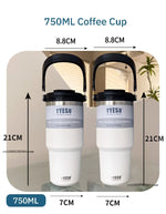 Tyeso 600/750/900ML Car Coffee Cup Thermo Bottle with Straw Portable Sport Insulated Vacuum Flask Travel Thermal Water Bottle