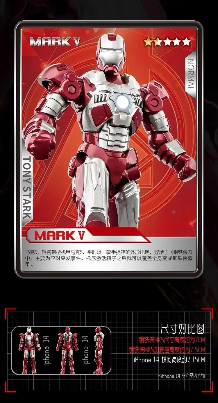 Marvel figure Splicing toys iron man MK1 MK2 MK3 MK4 MK5 MK6 MK7 Action figure model Birthday gift for children