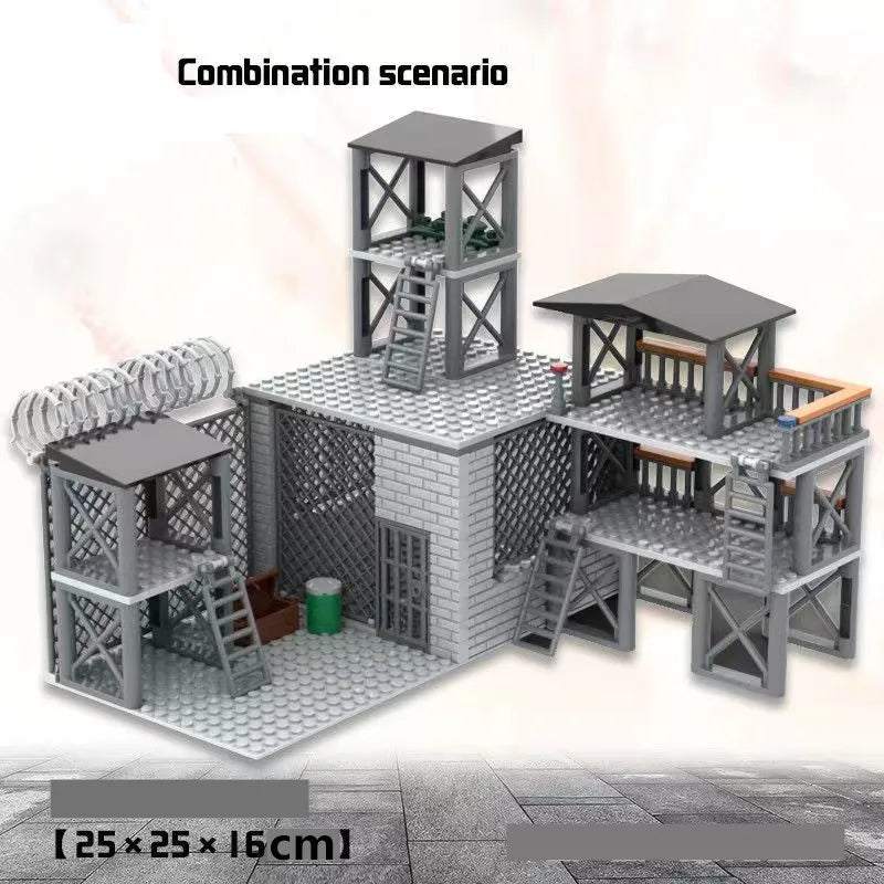 WW2 Army Military Base Model Building Kits Boys Toys Gifts Army Supplies Military Construction Building Blocks Sets
