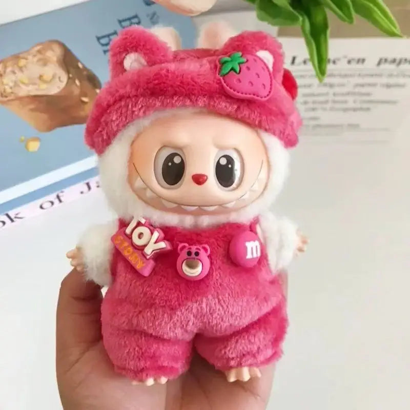 Labubu Doll 17cm Fashion Hoodie Clothing BJD Mini Replacement Cartoon Doll Accessory Cute Decorative Item for Figurines